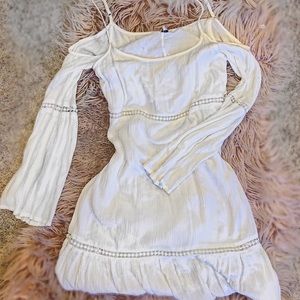 White open shoulder dress